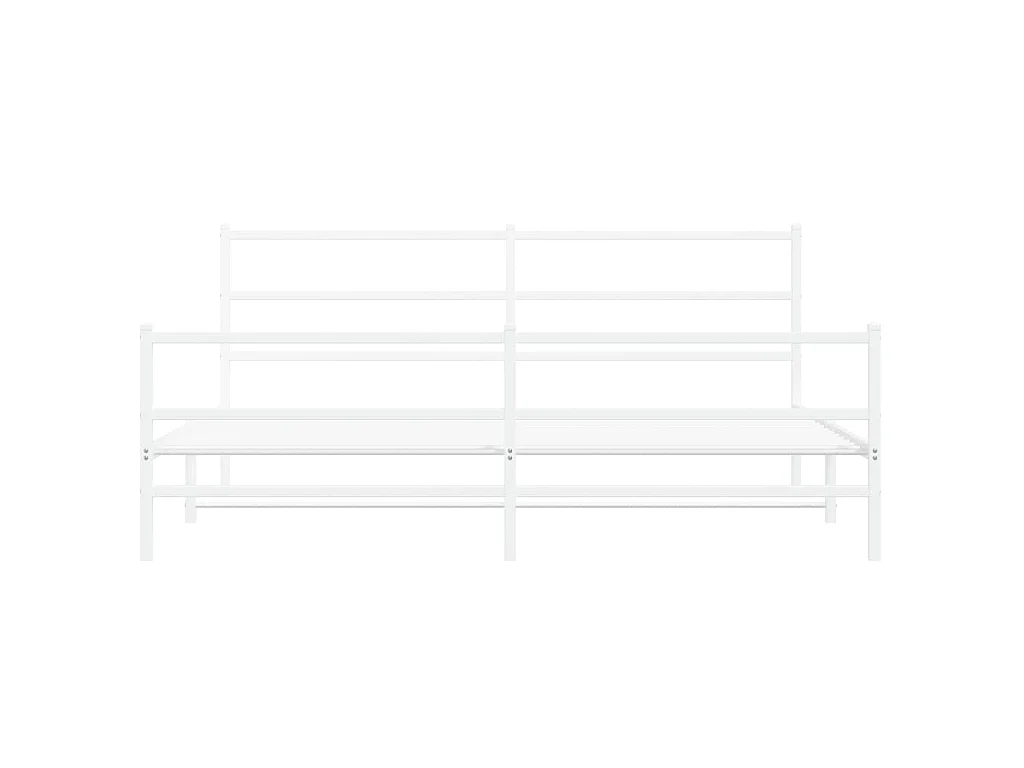 Bedframe met hoofd- en voeteneinde metaal wit 183x213 cm