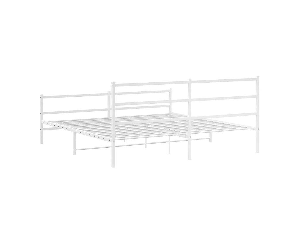 Bedframe met hoofd- en voeteneinde metaal wit 183x213 cm