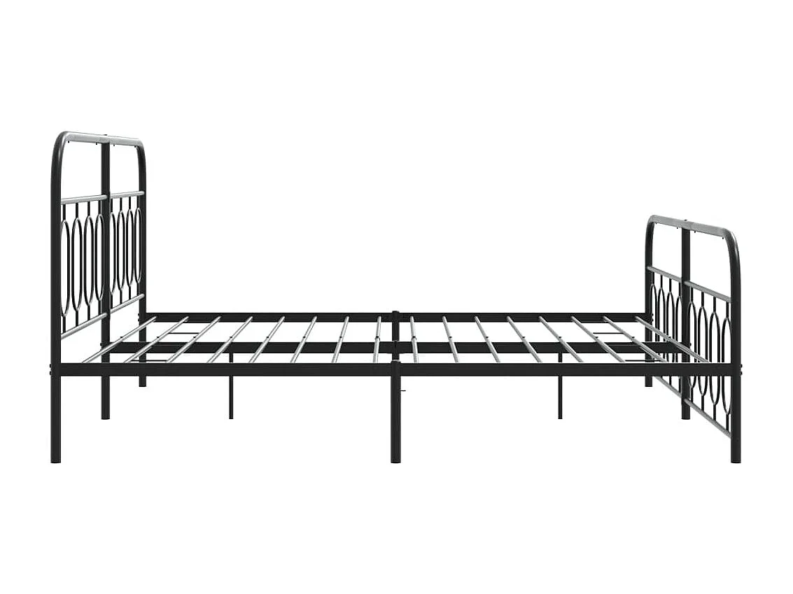 Giroletto con Testiera e Pediera Metallo Nero 183x213 cm