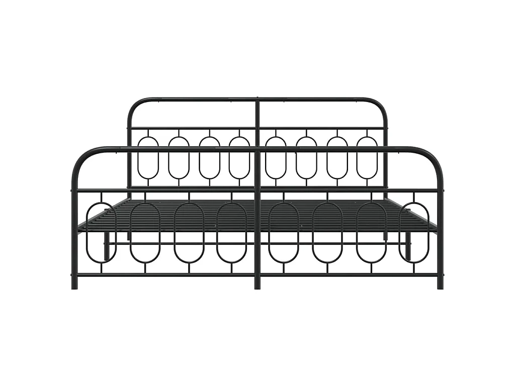 Estructura cama sin colchón con estribo metal negro 183x213 cm