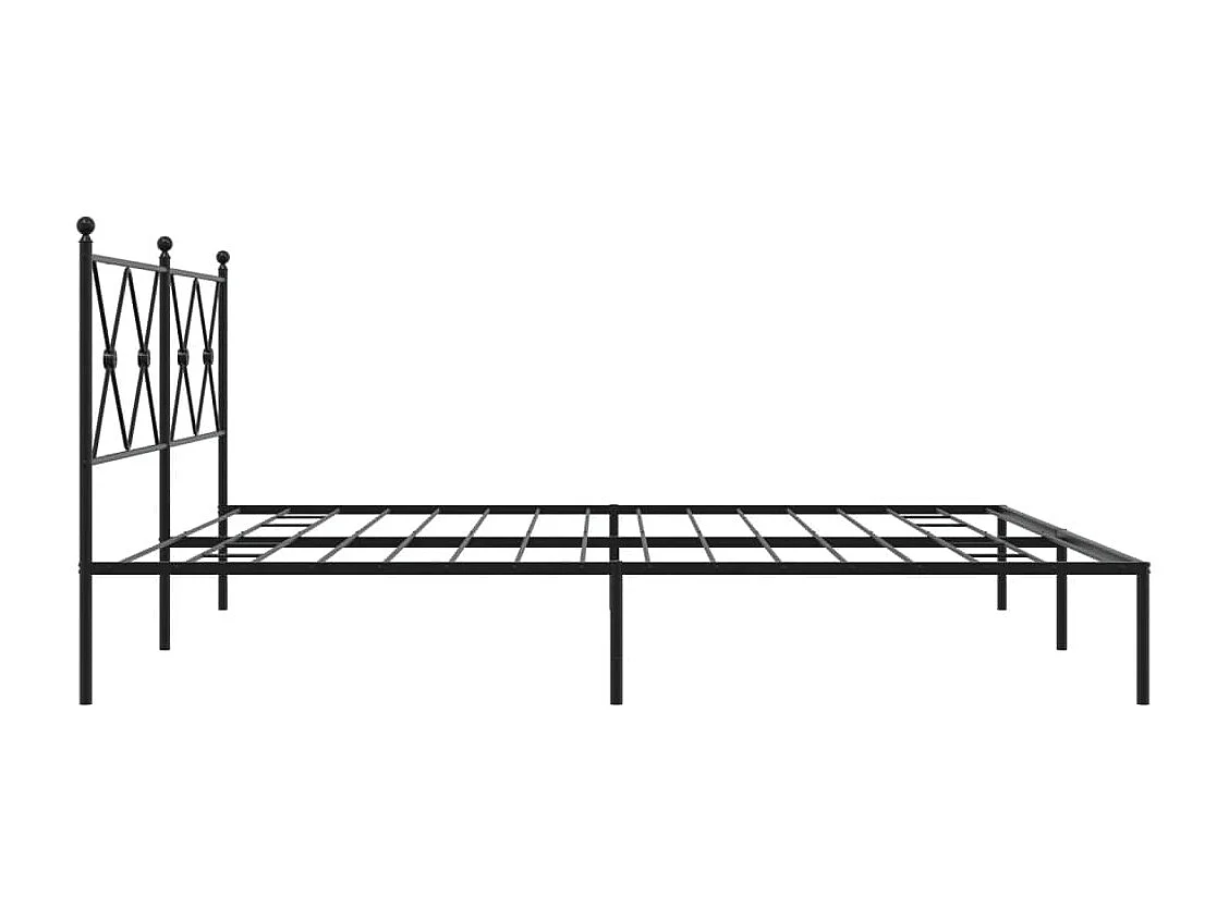 Bedframe met hoofdbord metaal zwart 183x213 cm