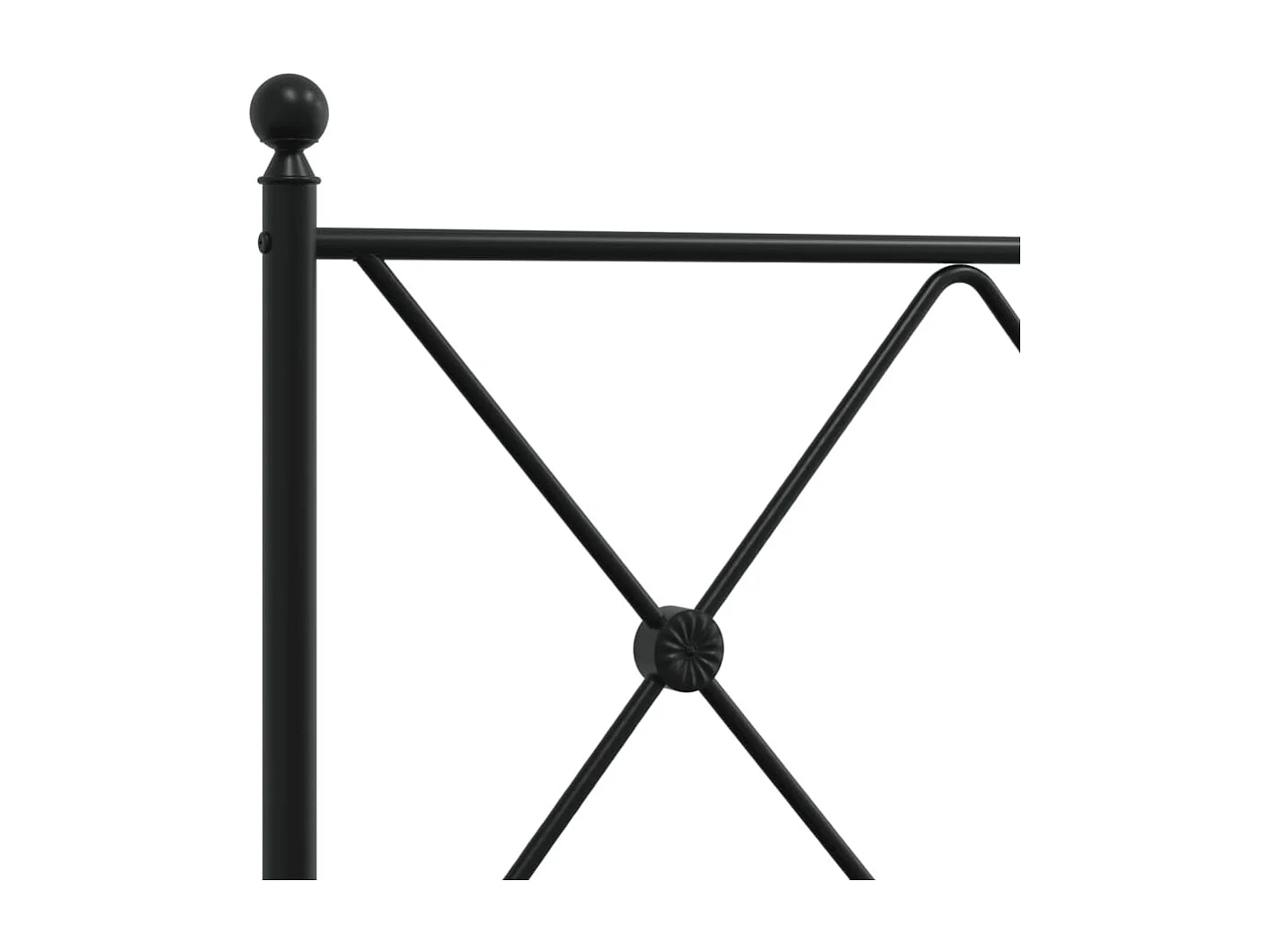 Bedframe met hoofdbord metaal zwart 183x213 cm