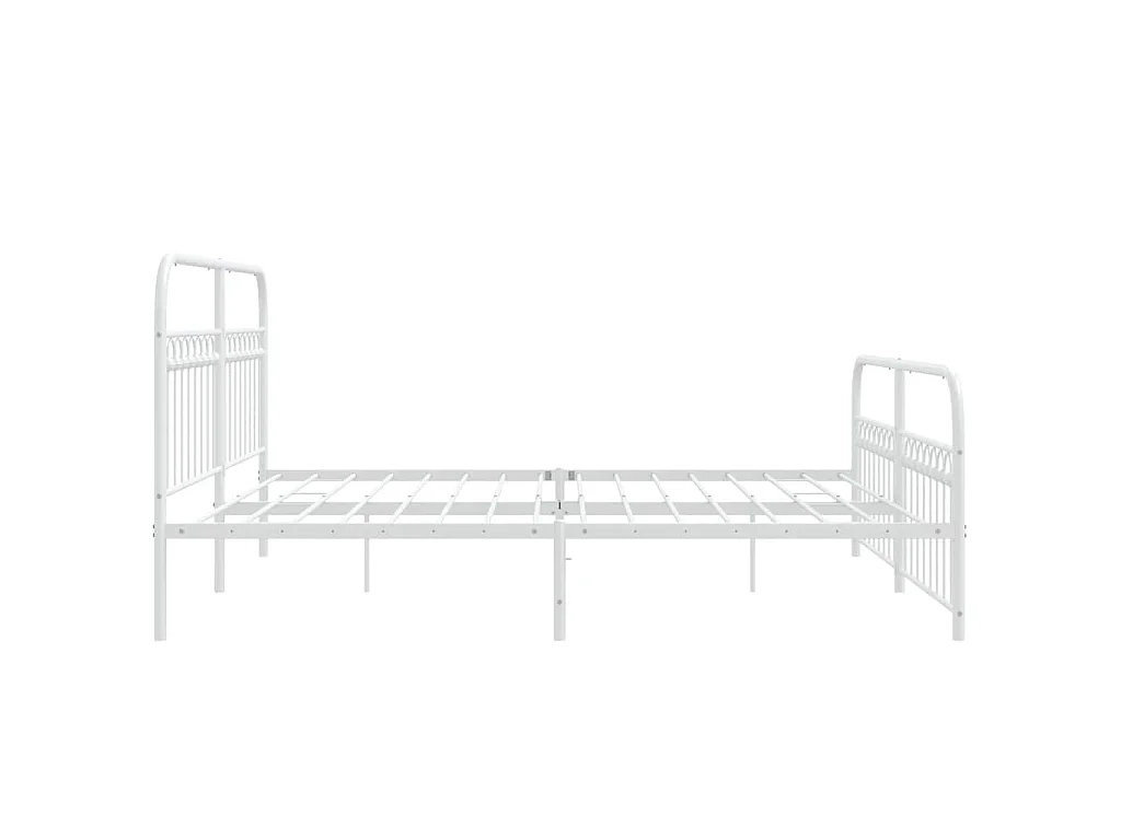 Bedframe met hoofd- en voeteneinde metaal wit 183x203 cm