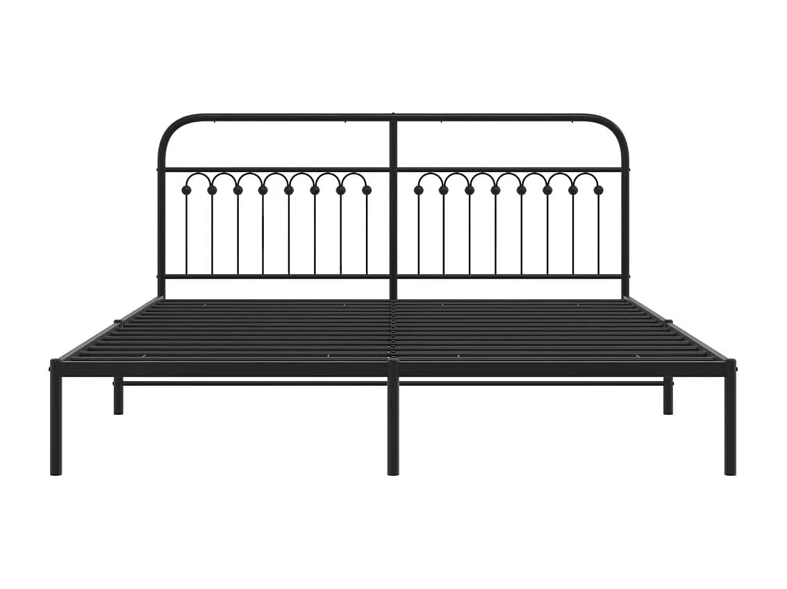 Bettgestell mit Kopfteil Metall Schwarz 183x213 cm