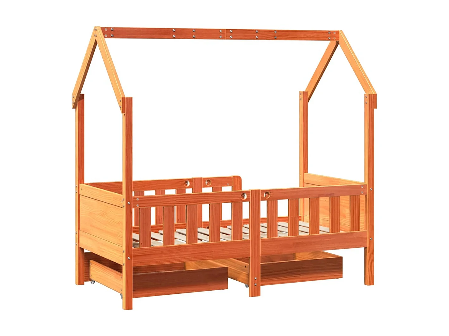 Cadre de lit enfant avec tiroirs sans matelas 70x140 cm bois