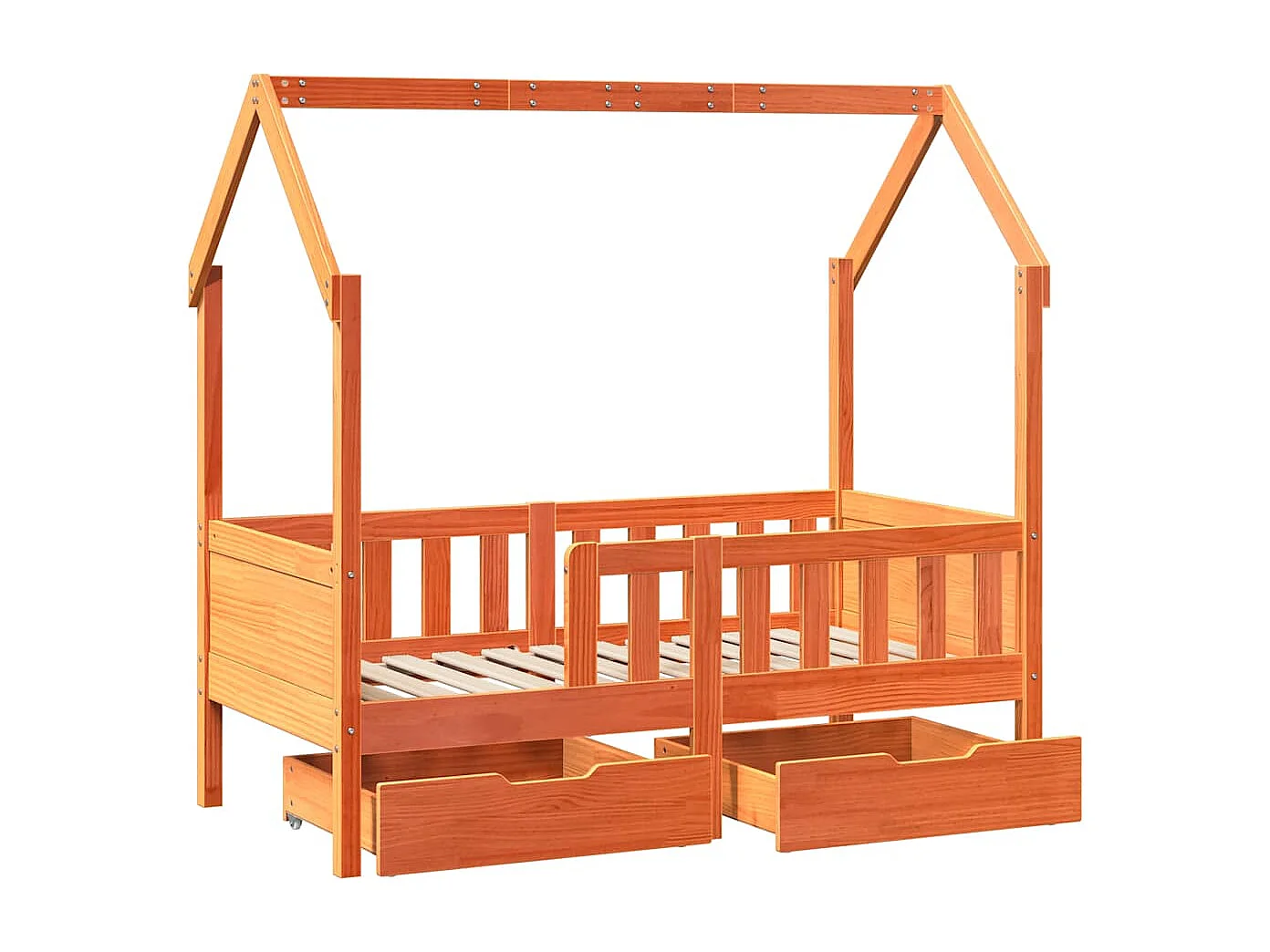 Cadre de lit enfant avec tiroirs sans matelas 70x140 cm bois