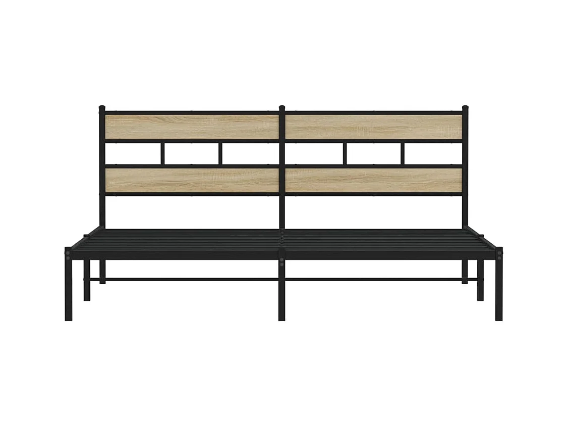 Estructura de cama sin colchón metal roble Sonoma 183x213 cm