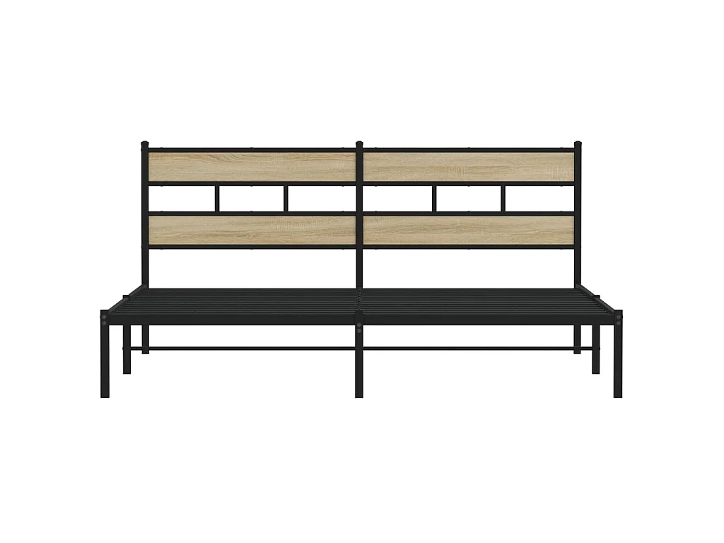 Cadre de lit en métal sans matelas chêne sonoma 183x213 cm