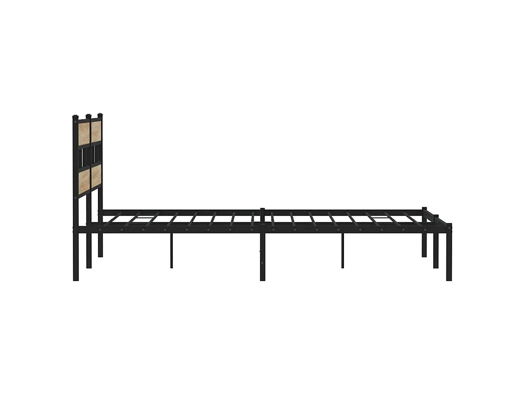 Cadre de lit en métal sans matelas chêne sonoma 183x213 cm