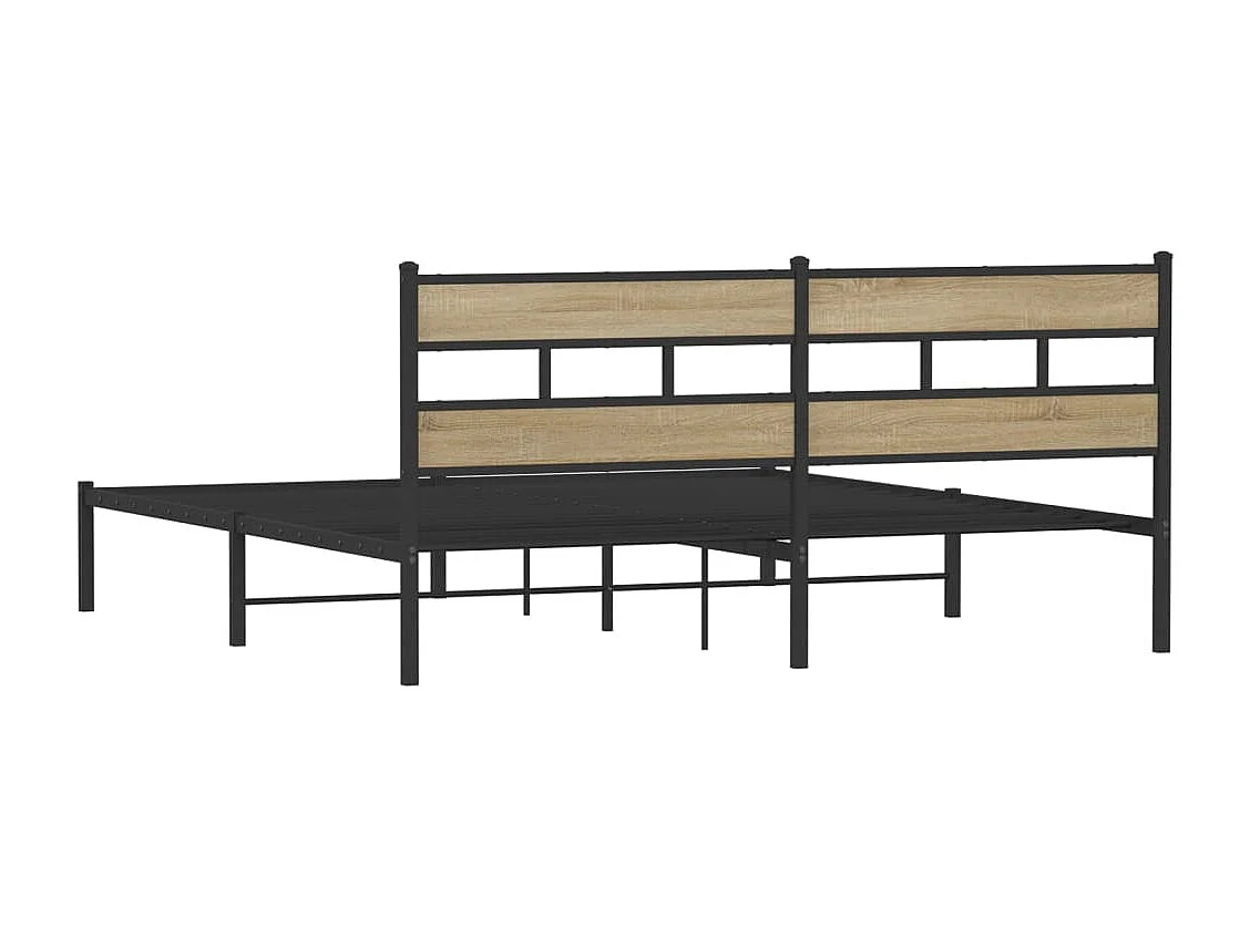 Cadre de lit en métal sans matelas chêne sonoma 183x213 cm