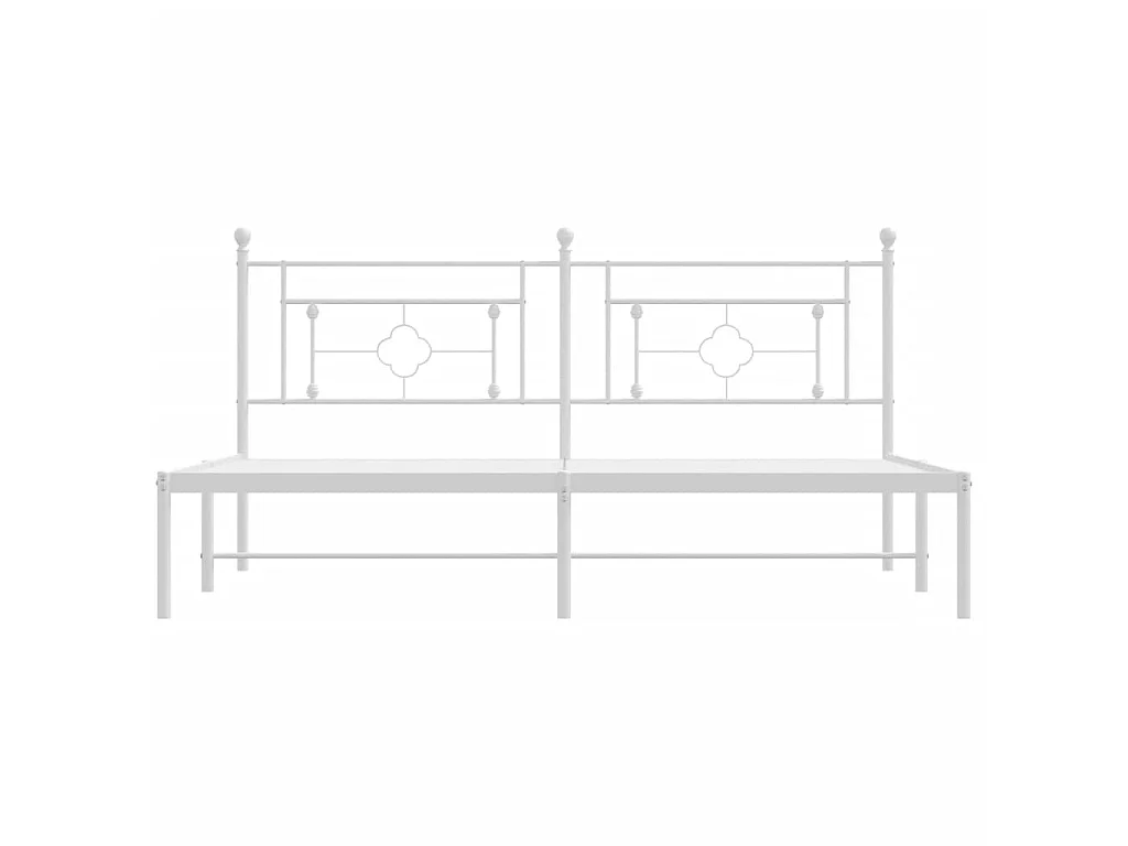 Cadre de lit métal sans matelas et tête de lit blanc 183x213 cm