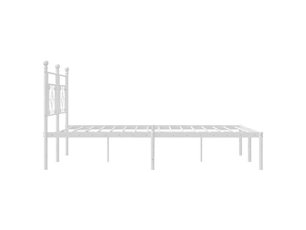 Cadre de lit métal sans matelas et tête de lit blanc 183x213 cm