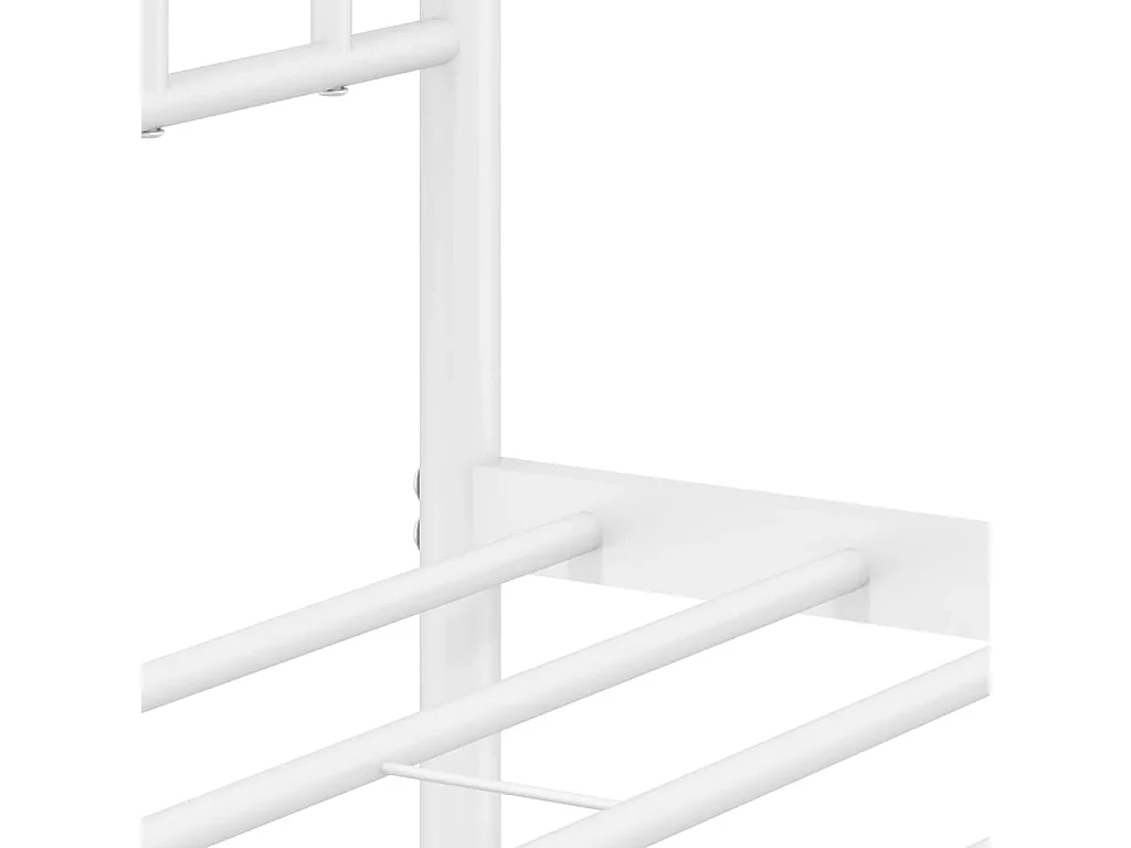 Cadre de lit métal sans matelas et tête de lit blanc 183x213 cm