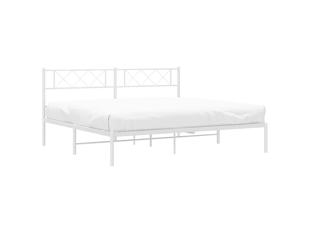 Estructura cama sin colchón con cabecero metal blanco 183x213cm