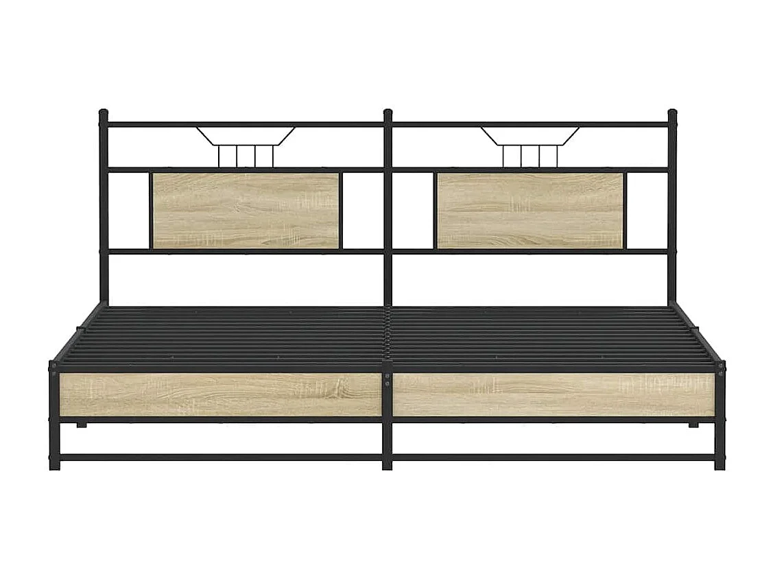 Estructura de cama sin colchón metal roble Sonoma 183x213 cm