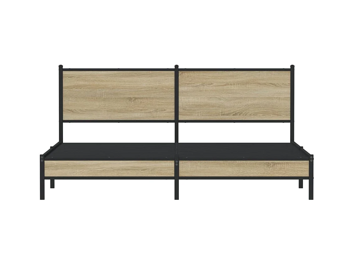 Cadre de lit en métal sans matelas chêne sonoma 183x213 cm