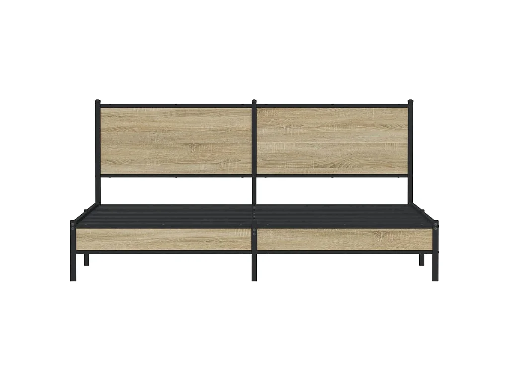 Estructura de cama sin colchón metal roble Sonoma 183x213 cm