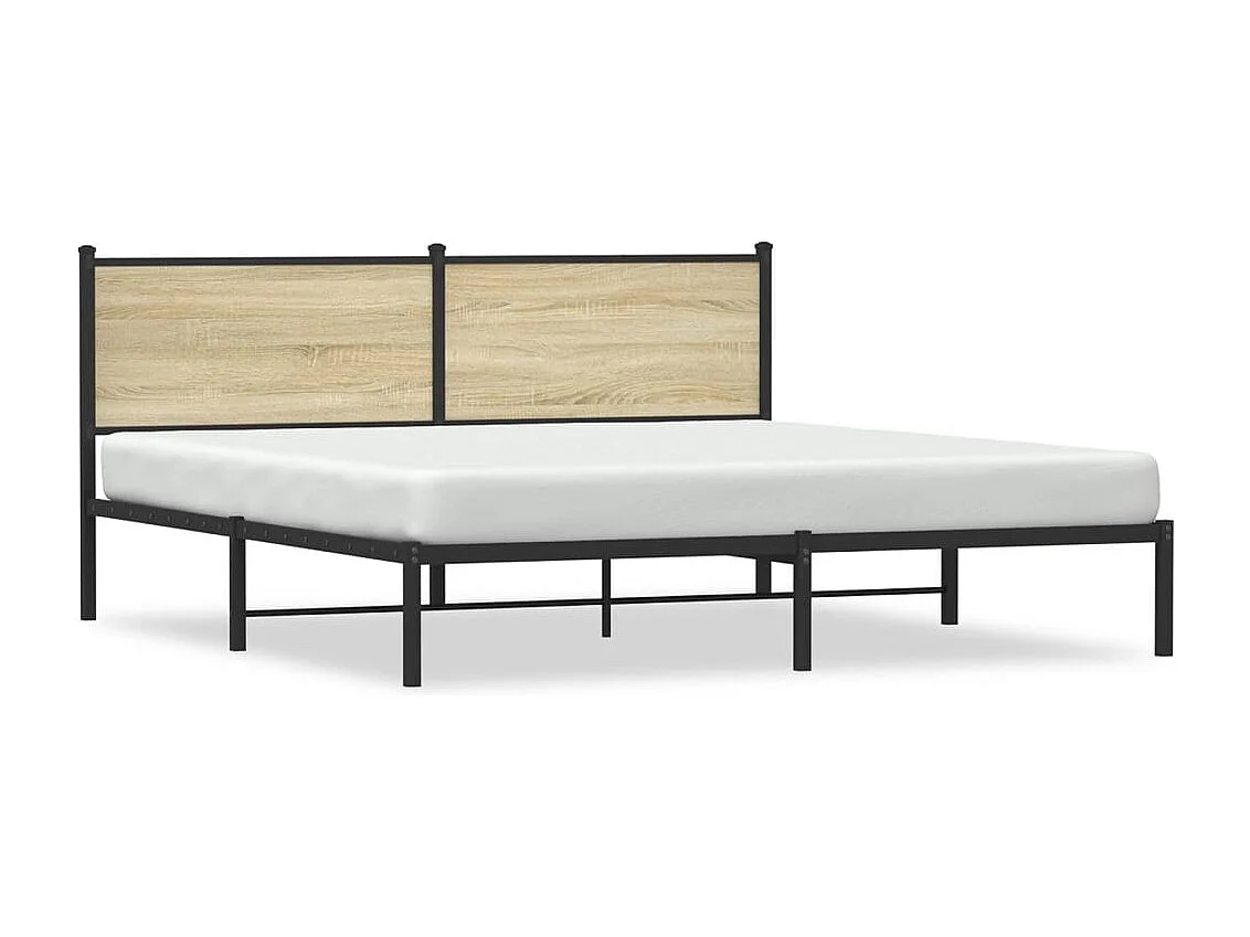 Metallbett ohne Matratze Sonoma-Eiche 183x213 cm