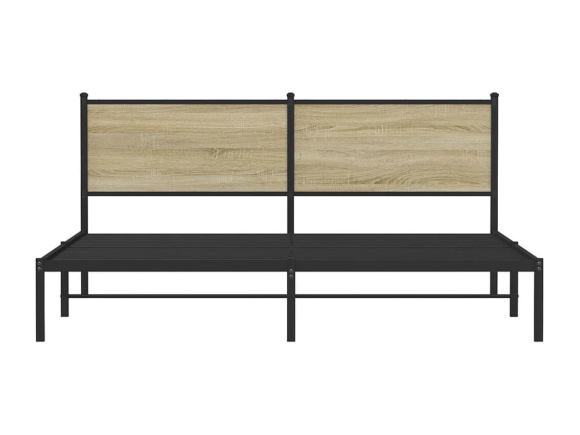 Metallbett ohne Matratze Sonoma-Eiche 183x213 cm