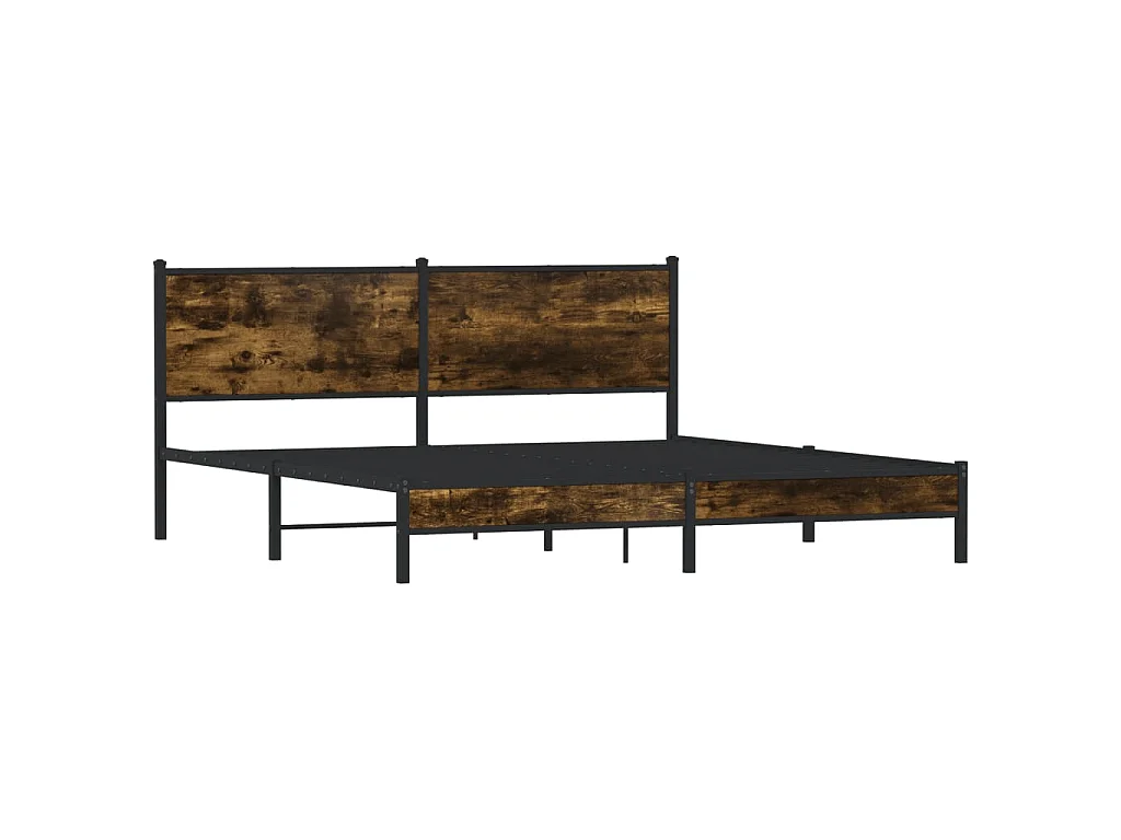 Bedframe zonder matras metaal gerookt eikenkleurig 183x213 cm