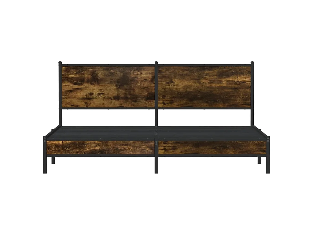 Bedframe zonder matras metaal gerookt eikenkleurig 183x213 cm