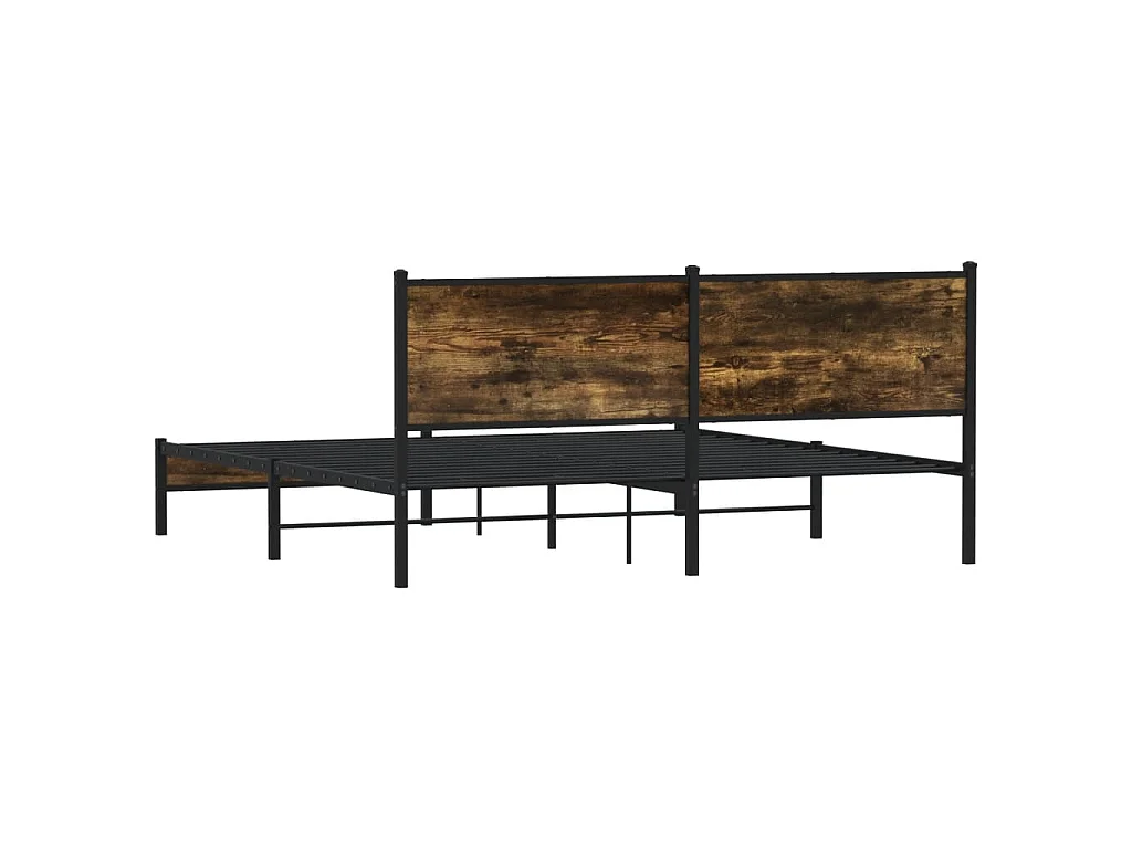 Bedframe zonder matras metaal gerookt eikenkleurig 183x213 cm