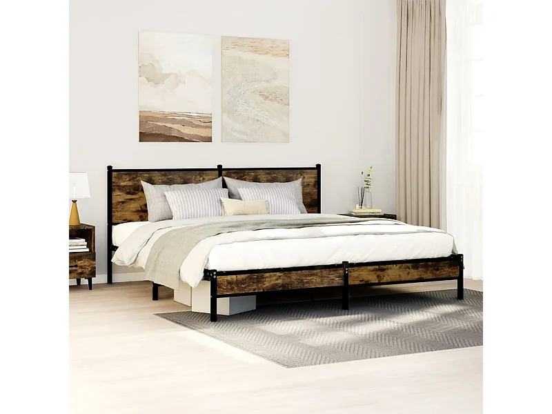 Giroletto senza Materaso in Metallo Rovere Fumo 183x213 cm