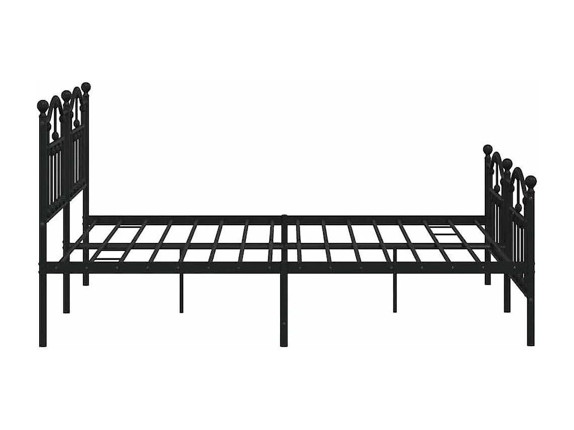 Giroletto con Testiera e Pediera Metallo Nero 183x213 cm