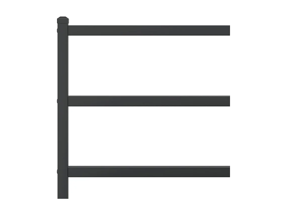 Cadre de lit métal sans matelas avec pied de lit noir 183x213cm