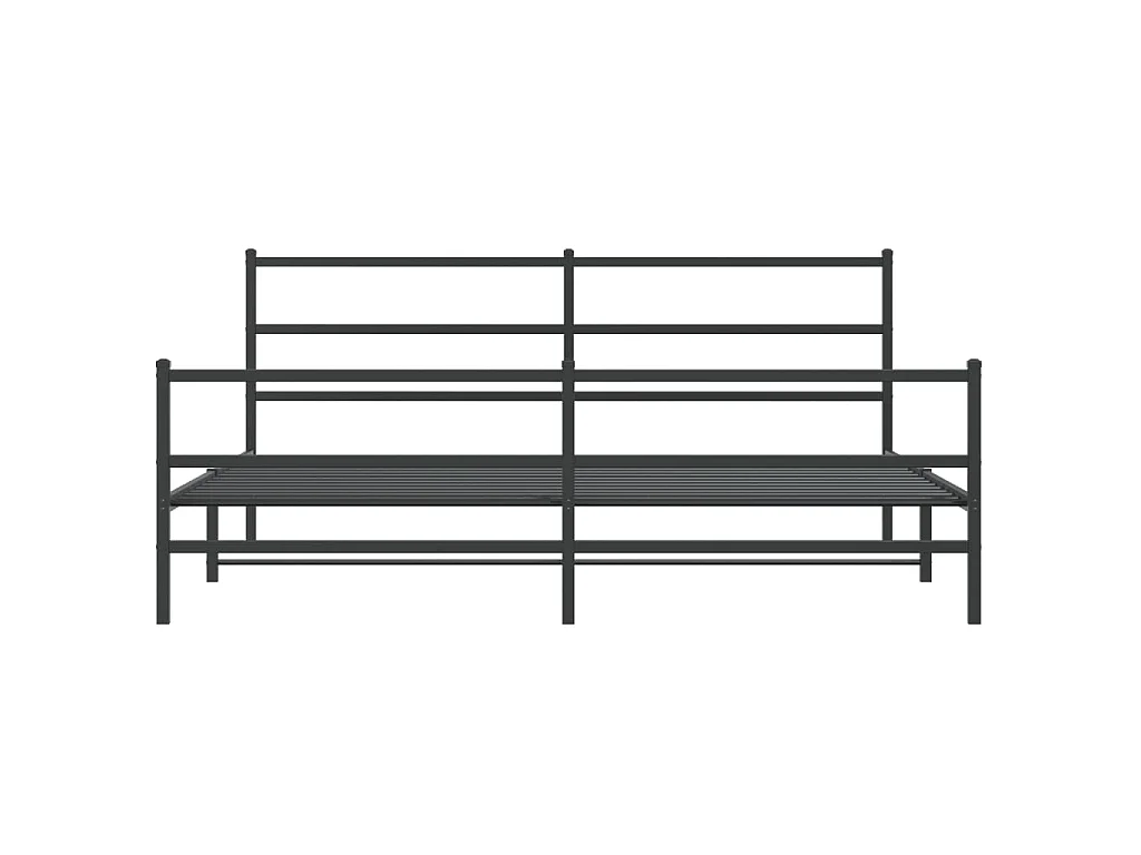 Cadre de lit métal sans matelas avec pied de lit noir 183x213cm