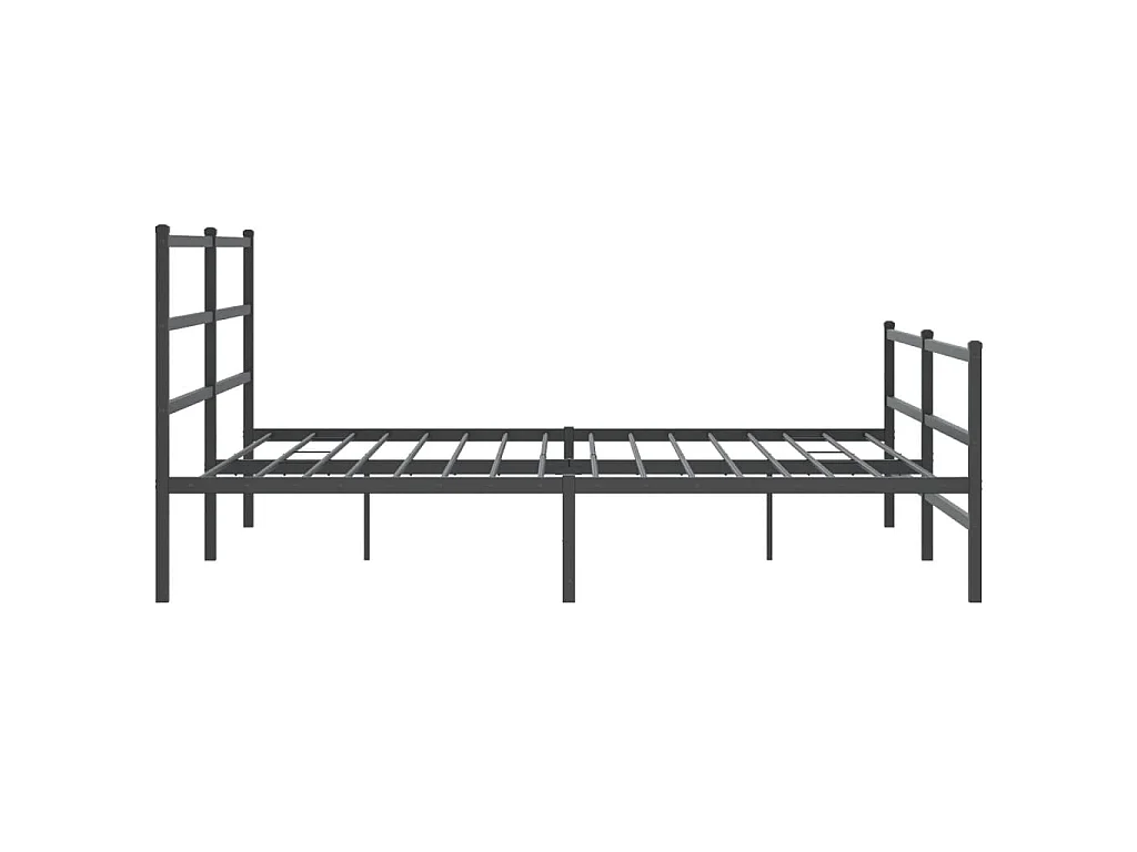 Cadre de lit métal sans matelas avec pied de lit noir 183x213cm