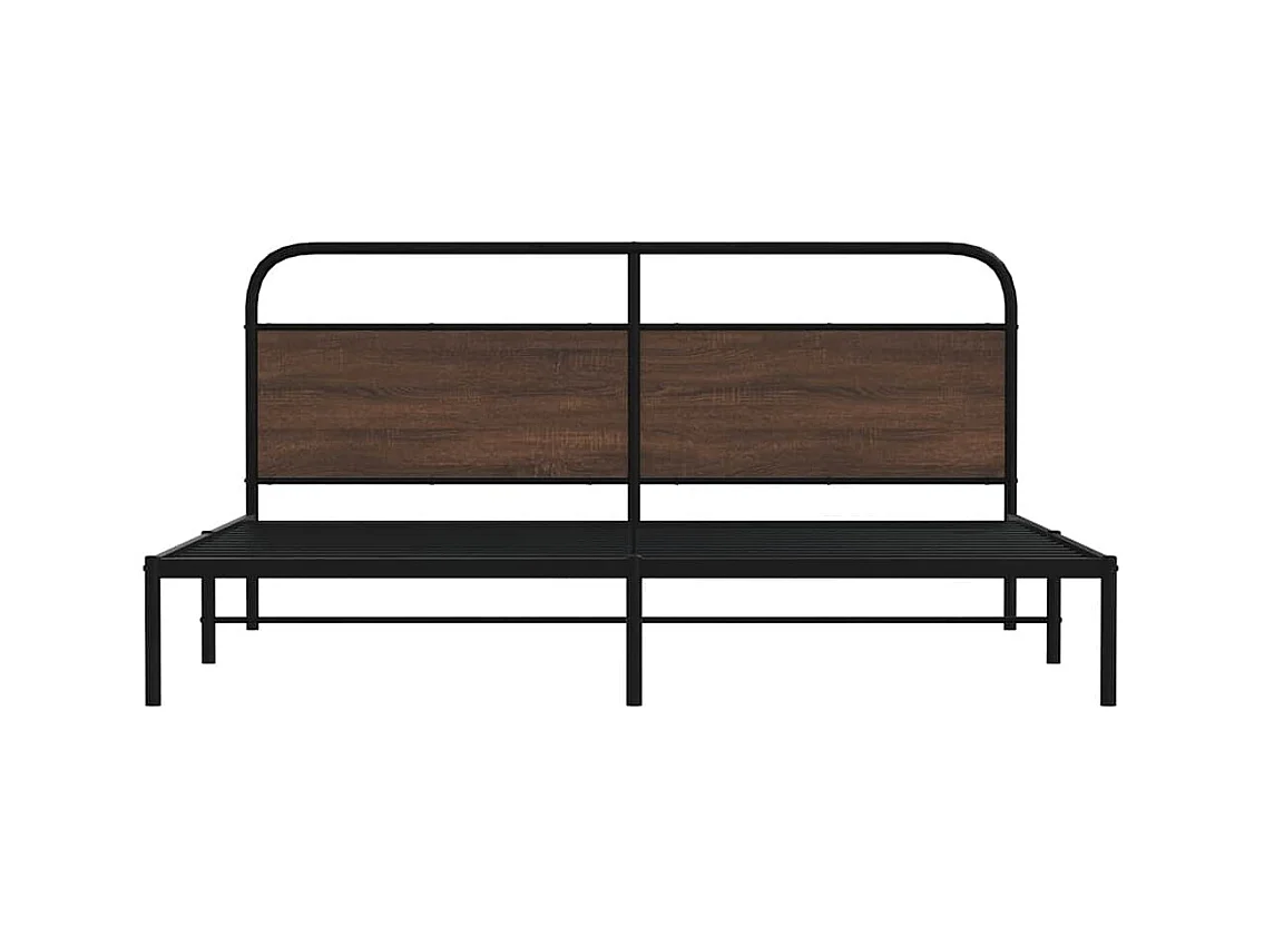 Metallbett ohne Matratze Braun Eichen-Optik 183x213 cm