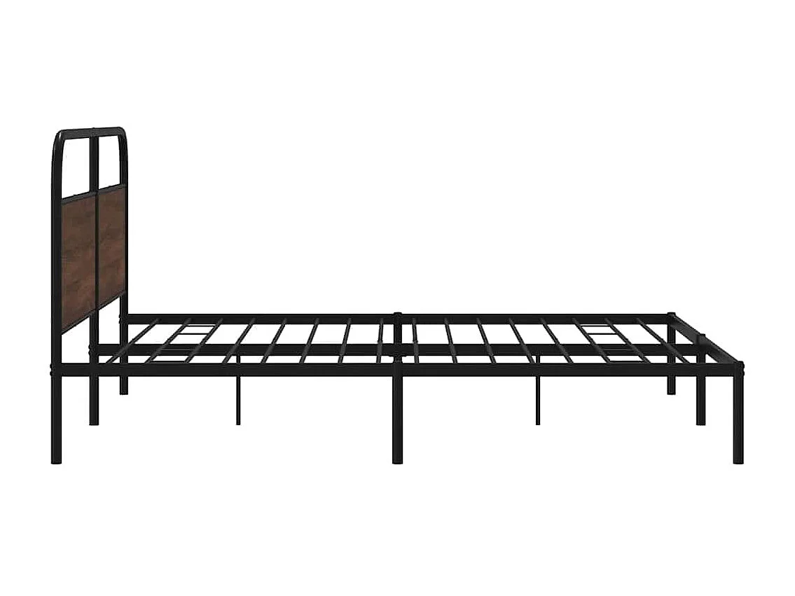 Cadre de lit en métal sans matelas chêne marron 183x213 cm