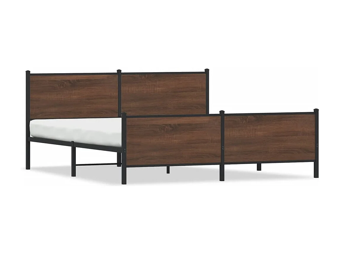 Cadre de lit en métal sans matelas chêne marron 183x213 cm