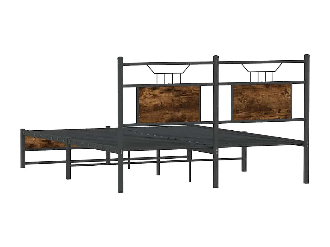 Cadre de lit sans matelas chêne fumé 137x190 cm bois ingénierie