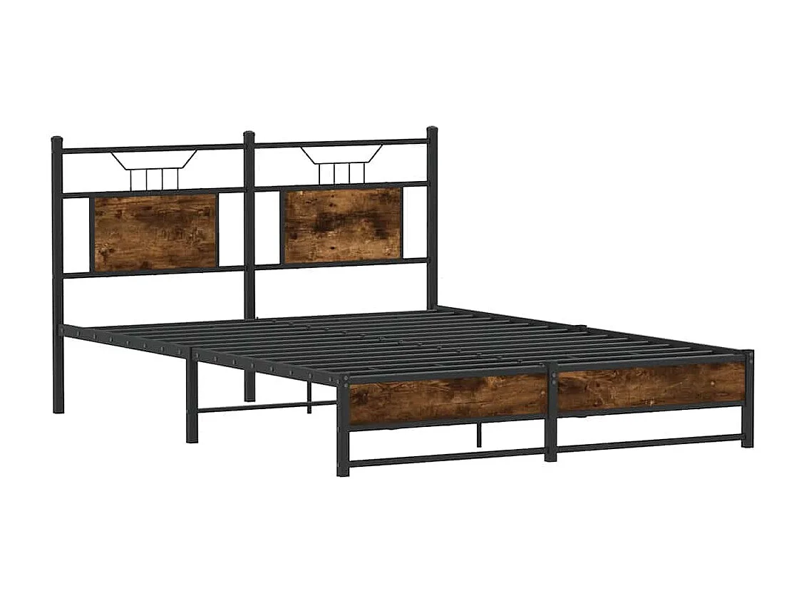 Bedframe zonder matras hout gerookt eikenkleurig 137x190 cm