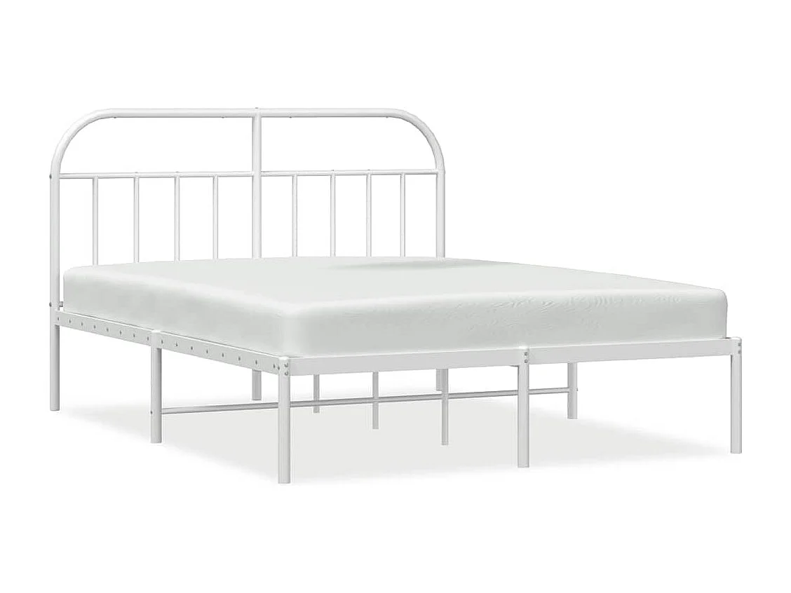 Bettgestell mit Kopfteil Metall Weiß 183x213 cm