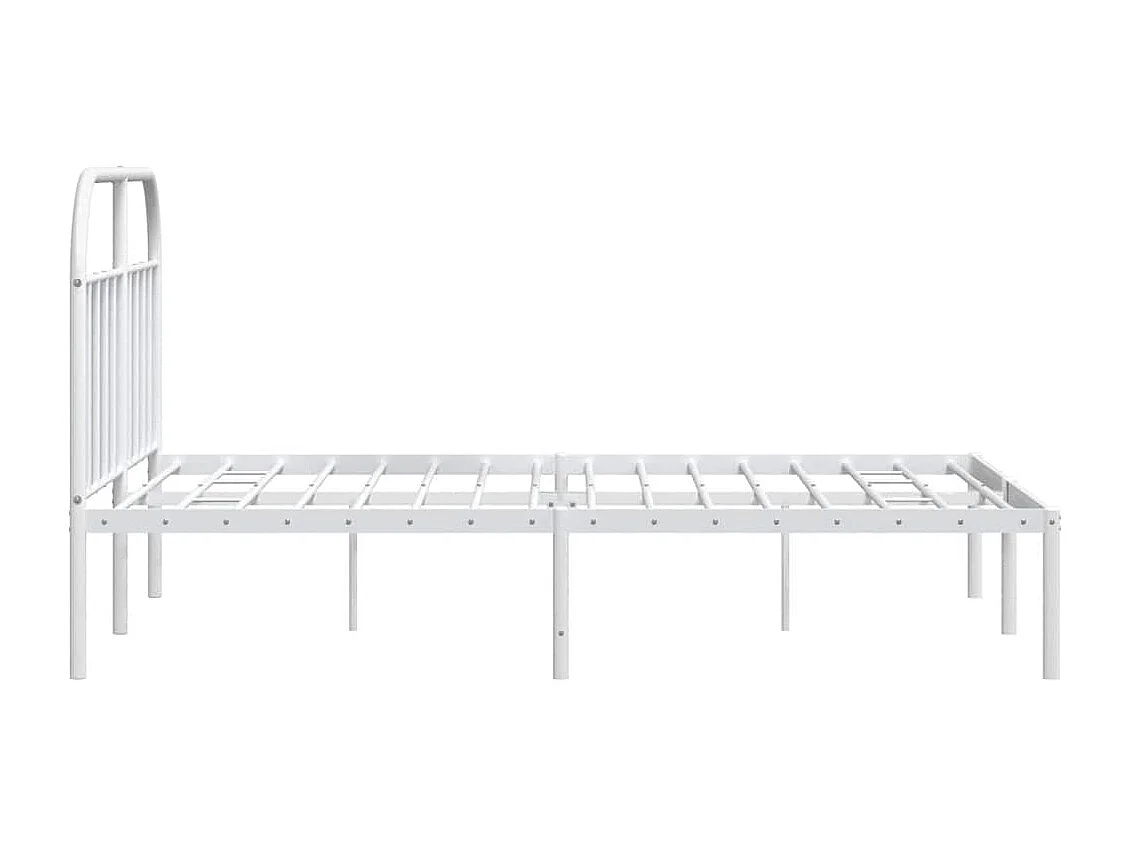 Bettgestell mit Kopfteil Metall Weiß 183x213 cm