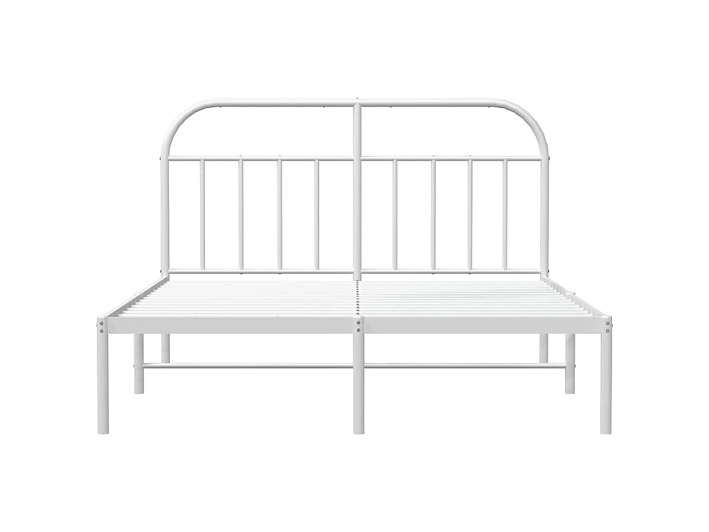 Bettgestell mit Kopfteil Metall Weiß 183x213 cm