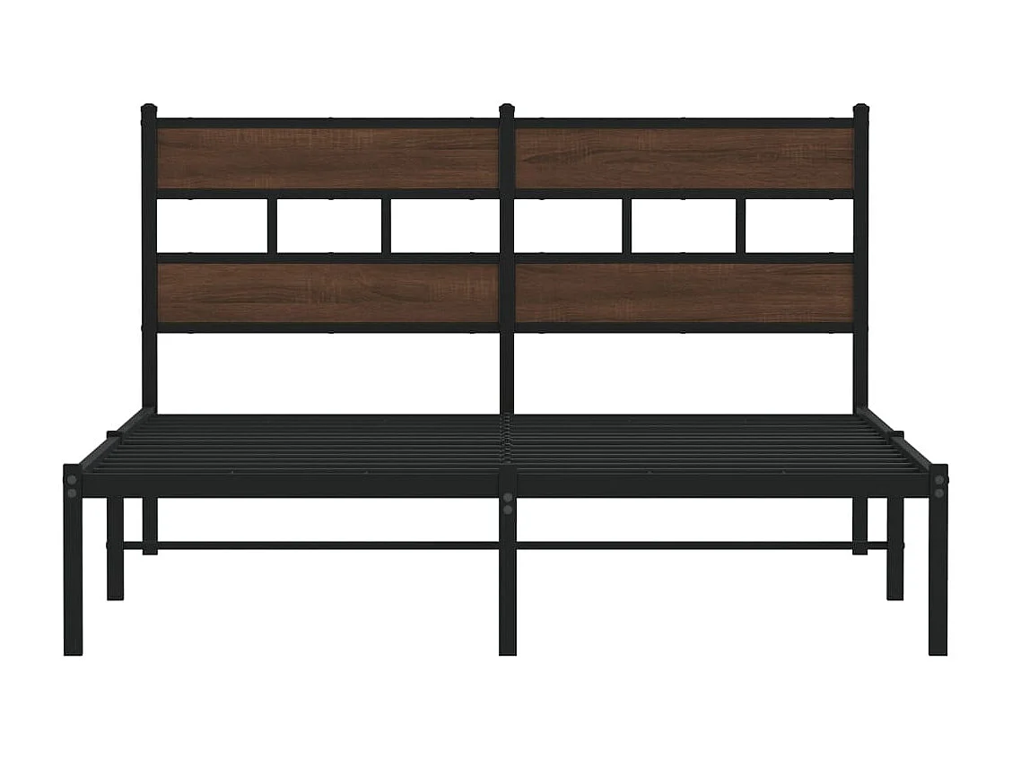 Bedframe met hoofdbord zonder matras bruin eiken 137x190 cm