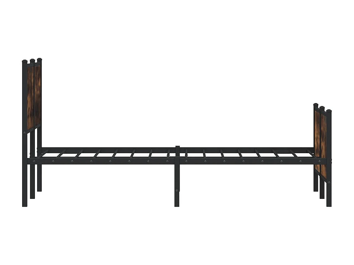 Estructura de cama sin colchón metal roble ahumado 137x190 cm