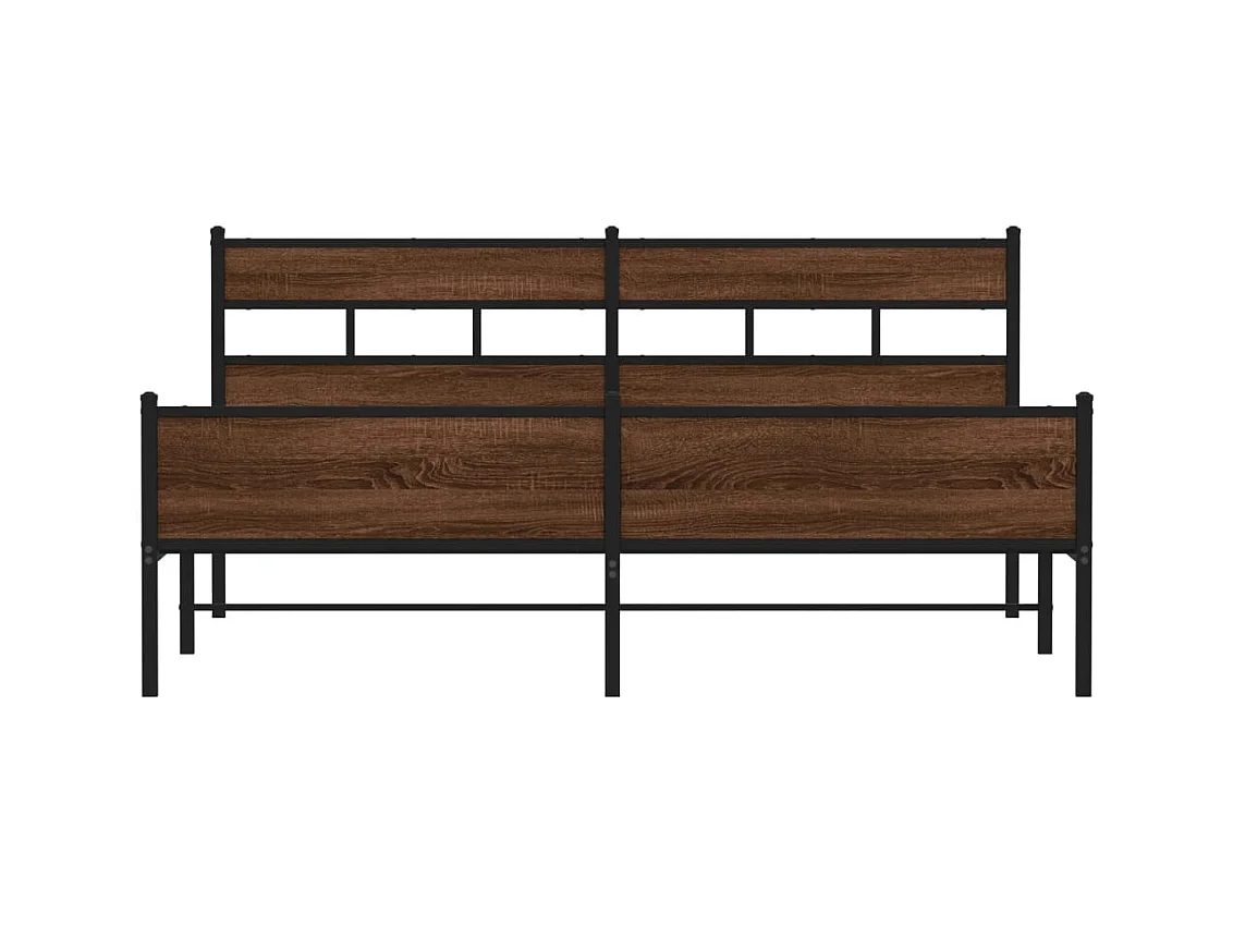 Cadre de lit en métal sans matelas chêne marron 183x213 cm
