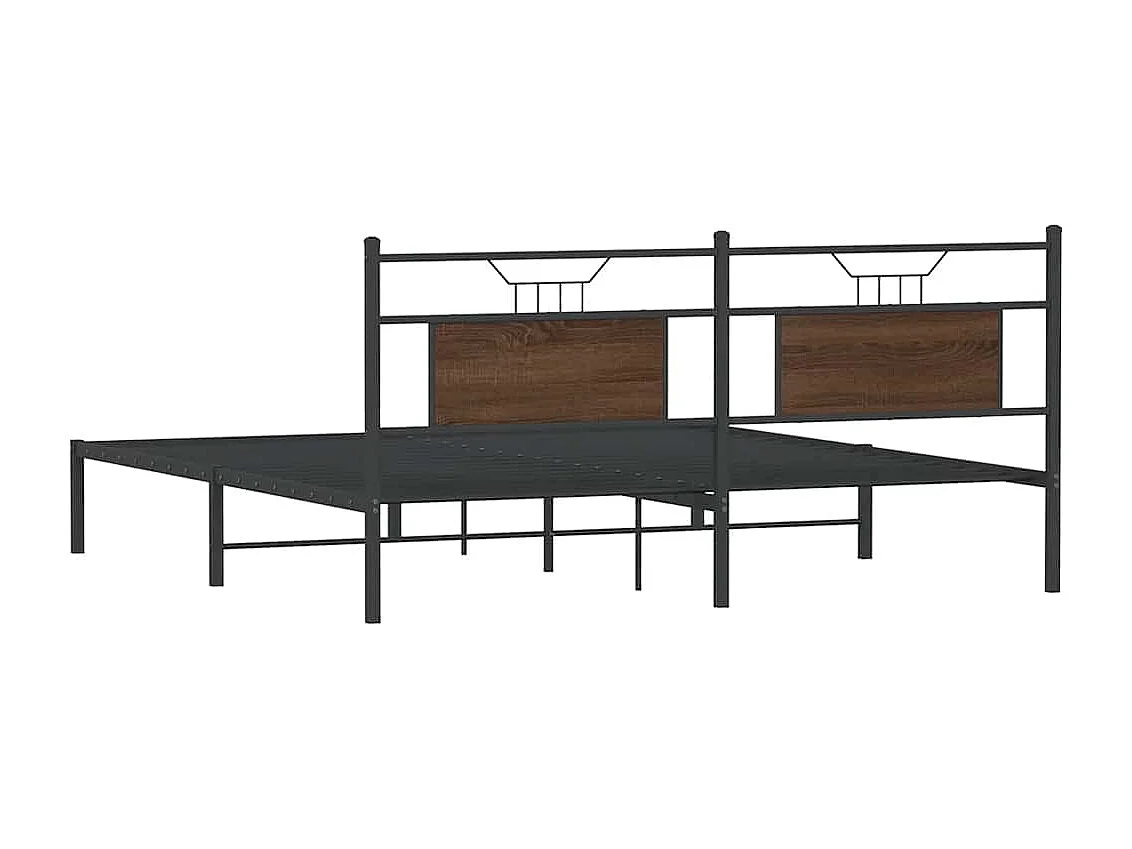 Estructura de cama sin colchón roble marrón 183x203 cm