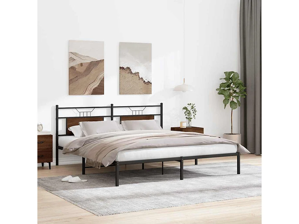 Cadre de lit sans matelas chêne marron 183x203 cm