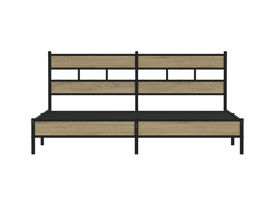 Cadre de lit en métal sans matelas chêne sonoma 183x213 cm