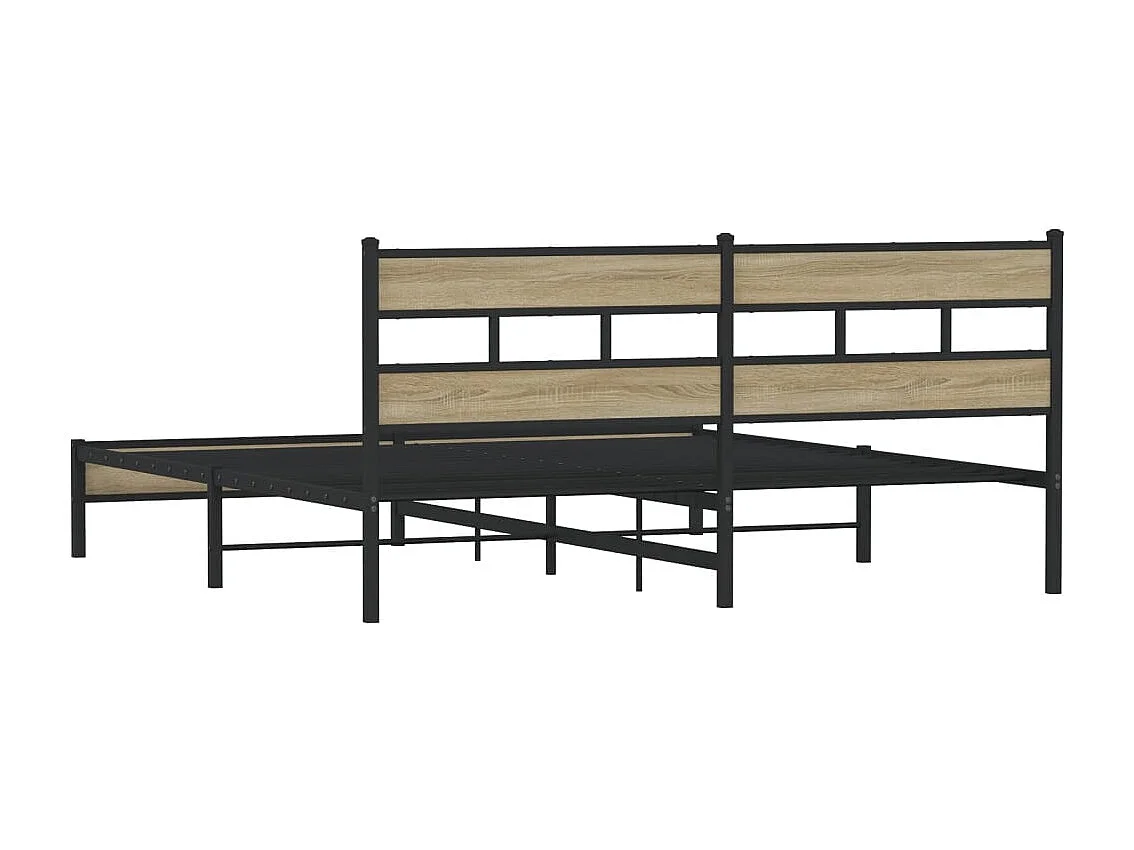 Giroletto senza Materaso in Metallo Rovere Sonoma 183x213 cm