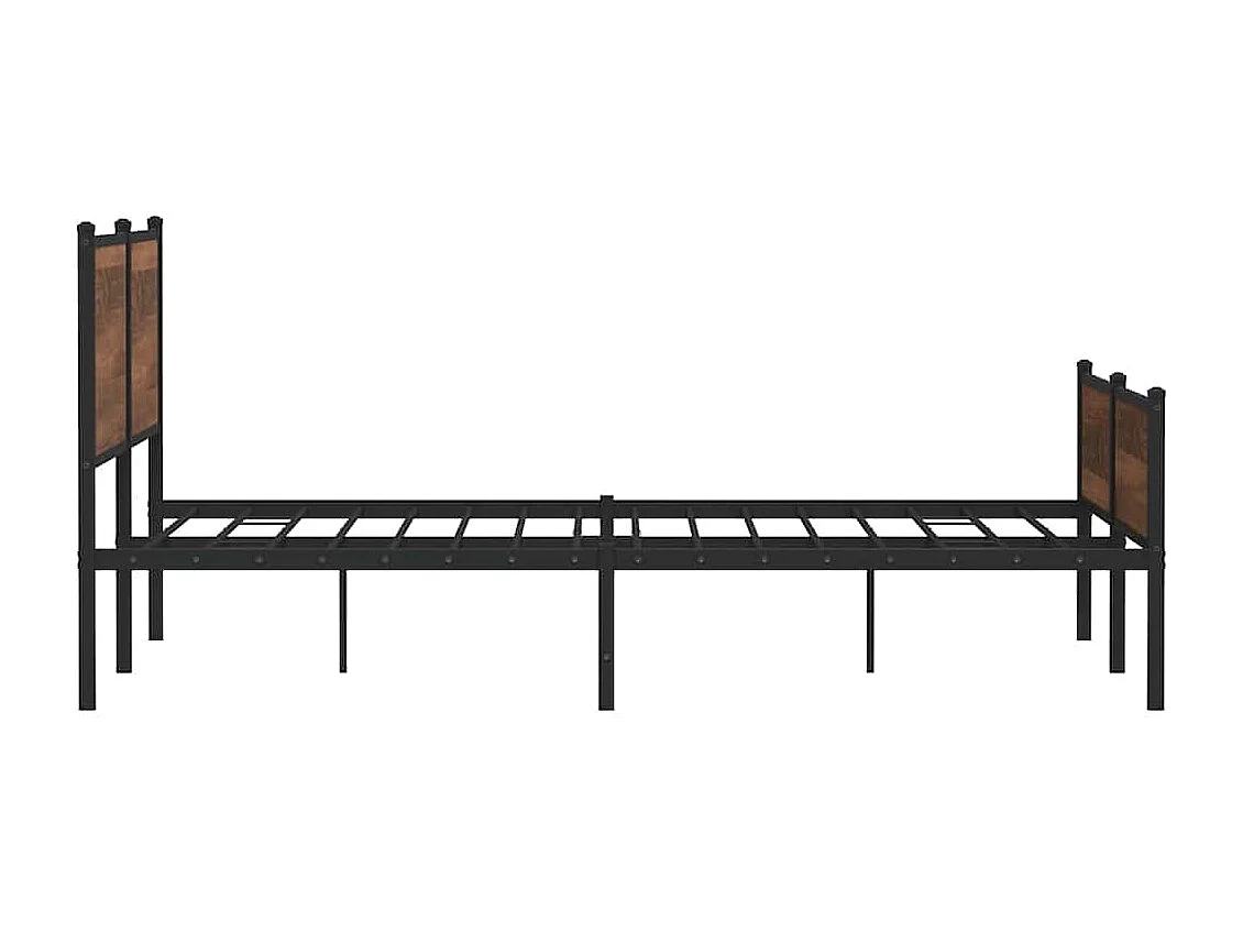 Cadre de lit en métal sans matelas chêne marron 183x213 cm