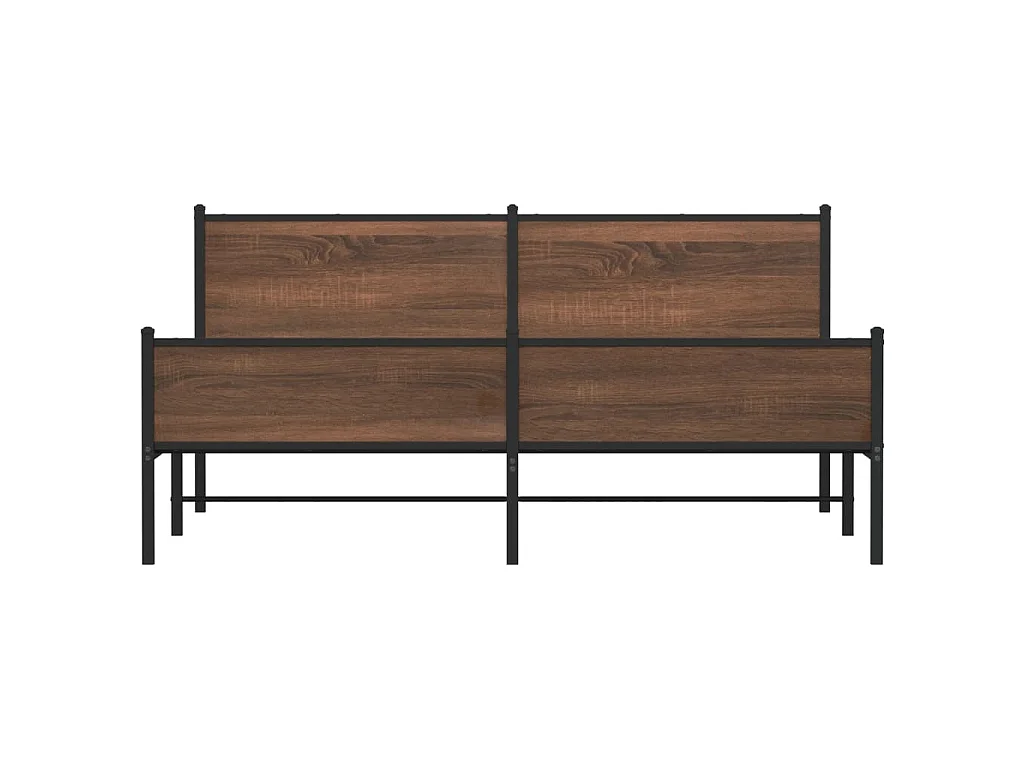 Estructura de cama sin colchón metal roble marrón 183x213 cm