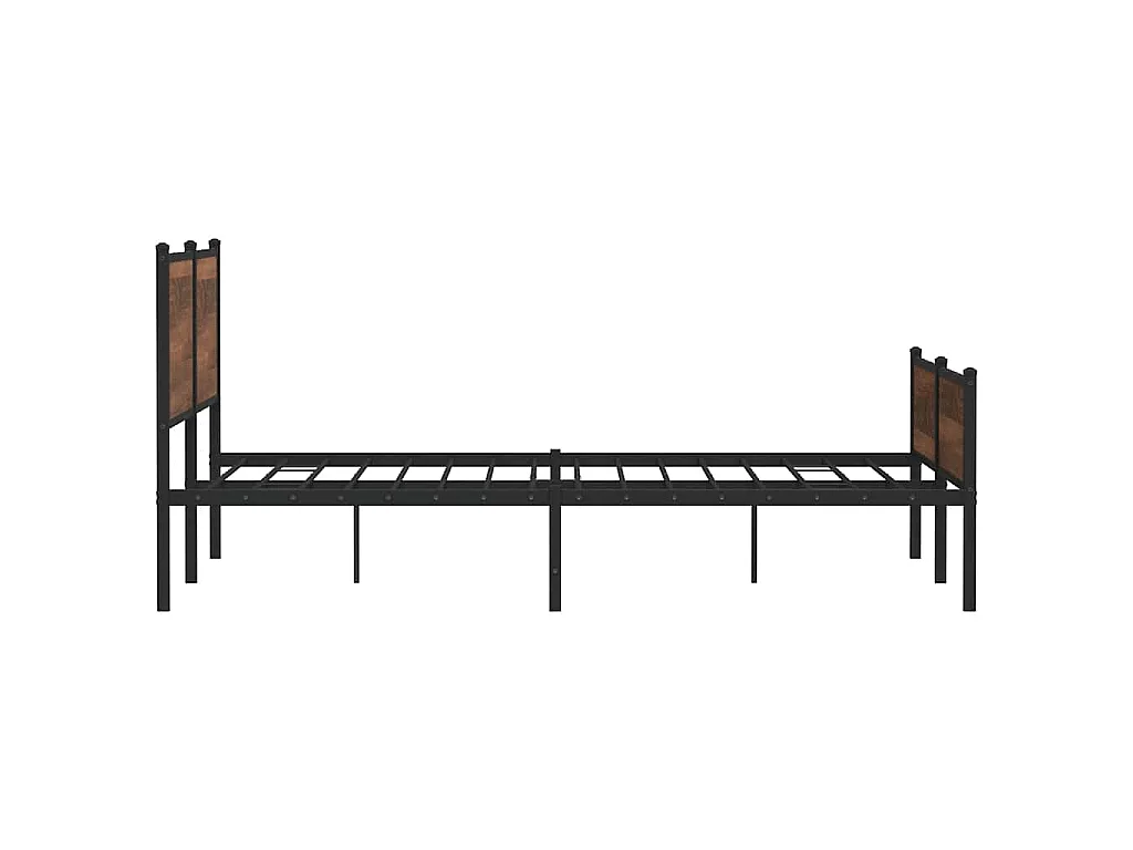 Estructura de cama sin colchón metal roble marrón 183x213 cm
