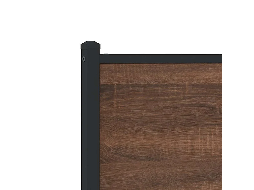 Estructura de cama sin colchón metal roble marrón 183x213 cm